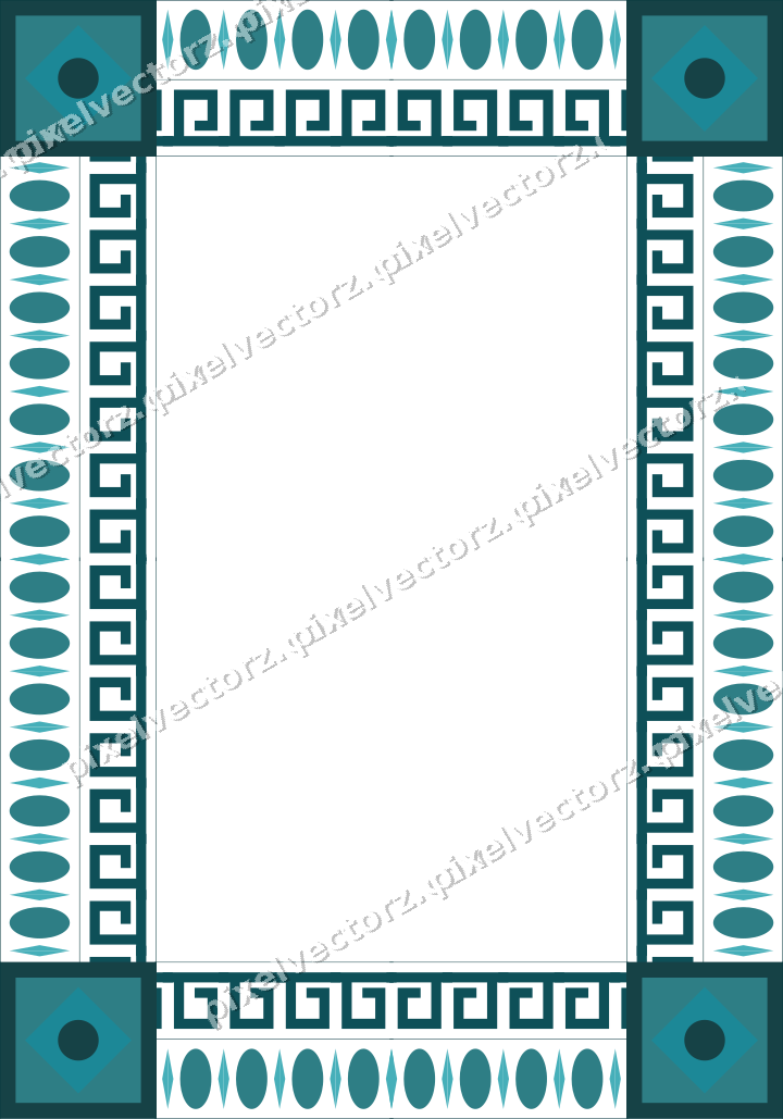 Decorative picture frame border in dark teal with egg and dart