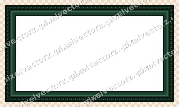 Decorative picture frame border in dark green with bead and reel