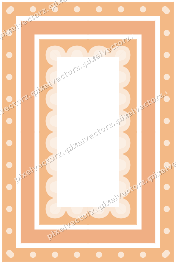Decorative picture frame border in blue and orange with dot row