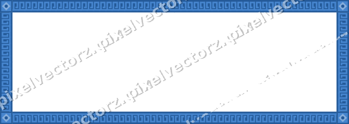 Decorative picture frame border in blue and cyan with greek key