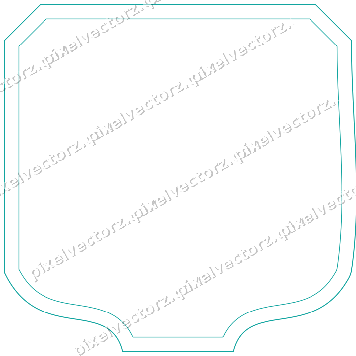 Decorative line art frame in orange and teal with label plaque