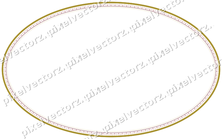 Decorative line art frame in dark pink and red with oval