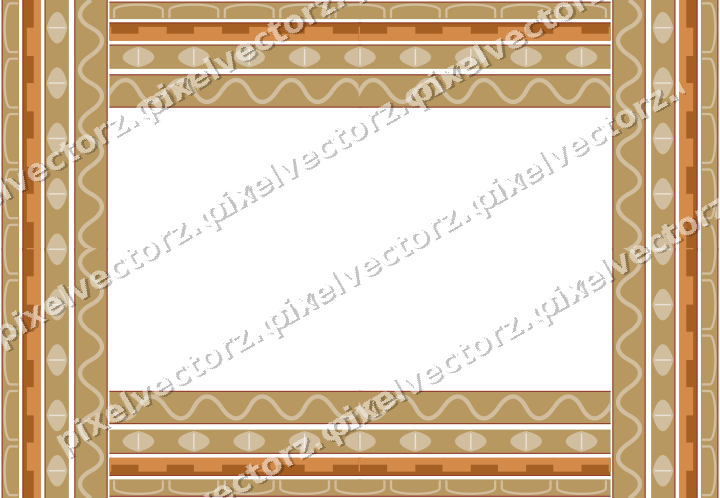 Decorative picture frame border in orange and amber with step band