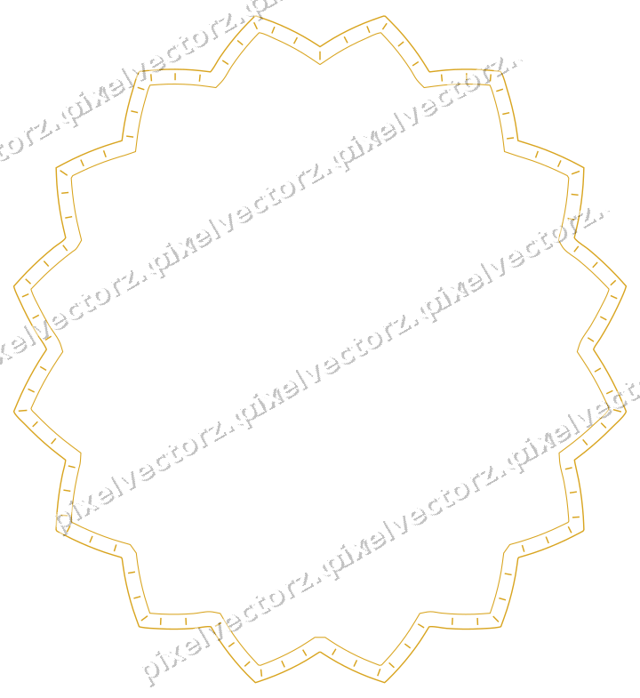 Decorative line art frame in amber and purple with oval