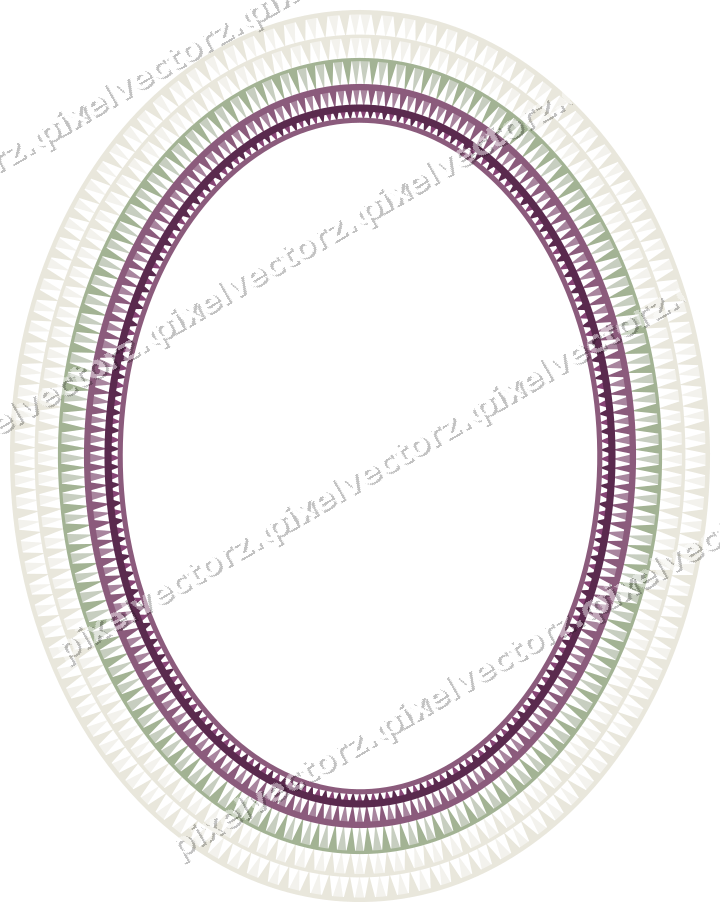 Decorative line art frame in dark magenta and lime with oval
