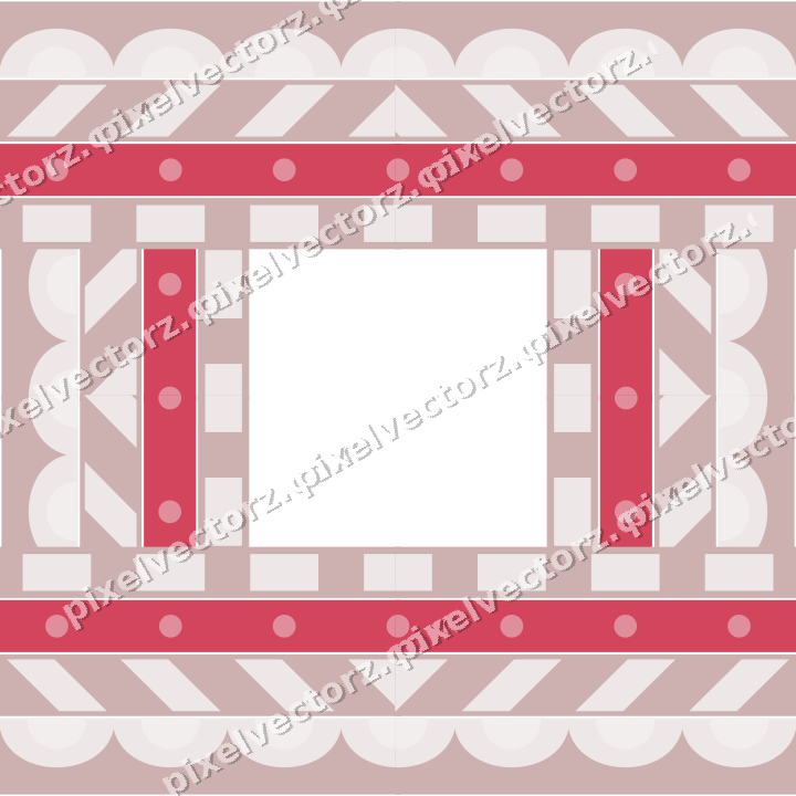Decorative picture frame border in pale pink and pale red with dot row