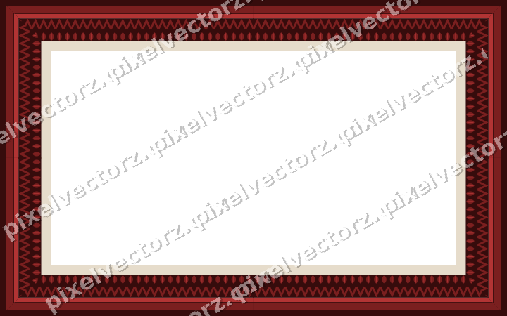 Decorative picture frame border in dark red with leaf moulding