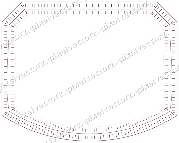Decorative line art frame in dark magenta and lime with label plaque