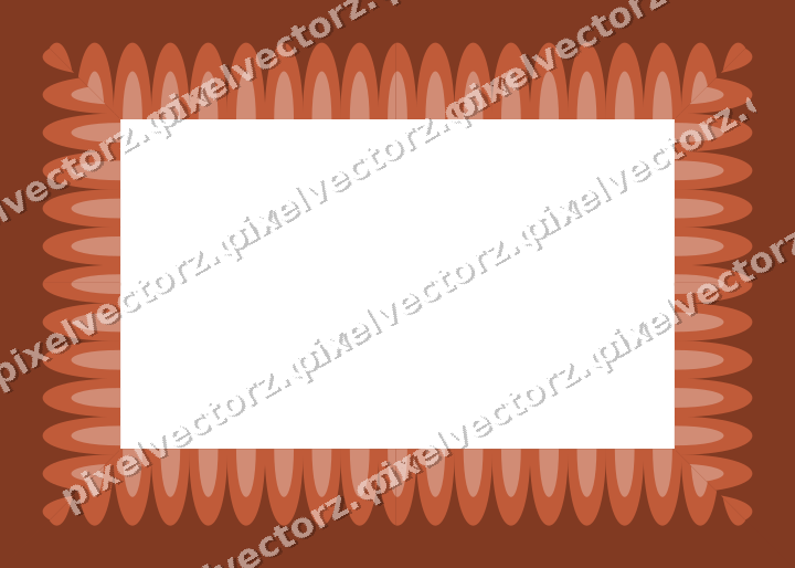 Decorative picture frame border in orange and cyan with scale band