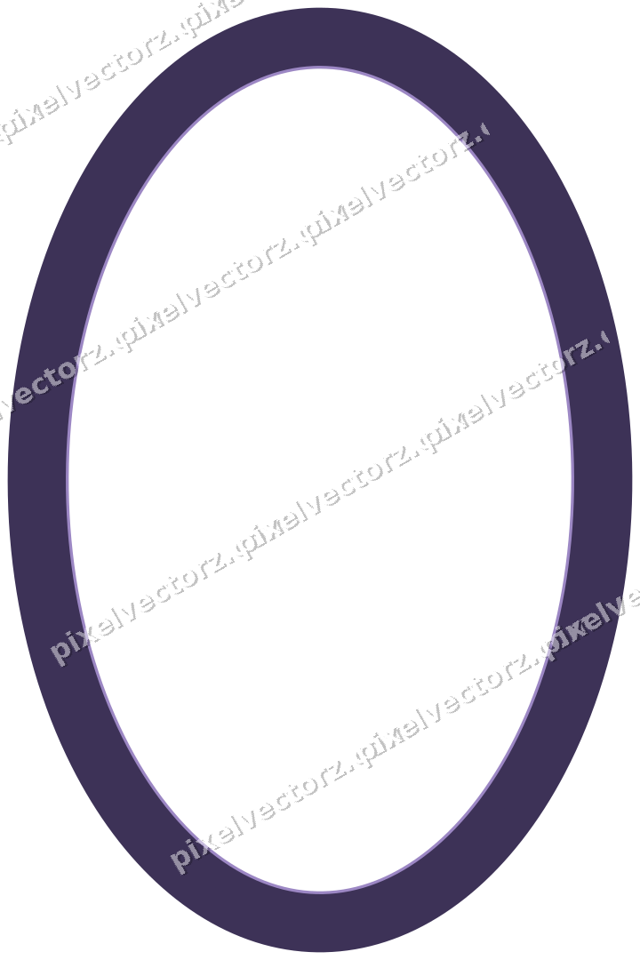 Decorative line art frame in amber and purple with oval and solid band