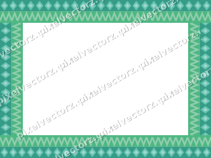 Decorative picture frame border in green and teal with zigzag