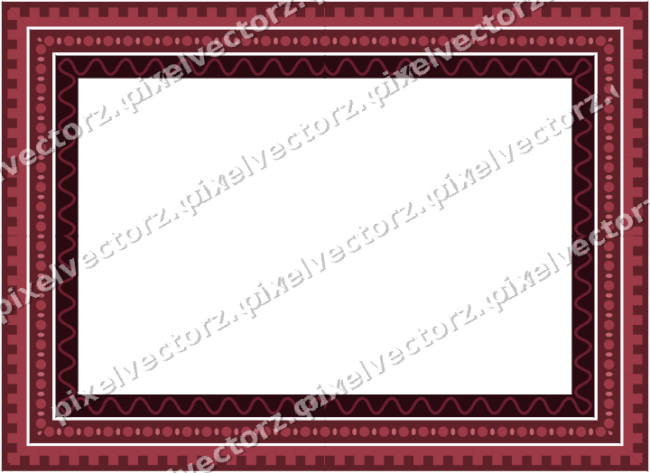 Decorative picture frame border in dark pink with bead and reel