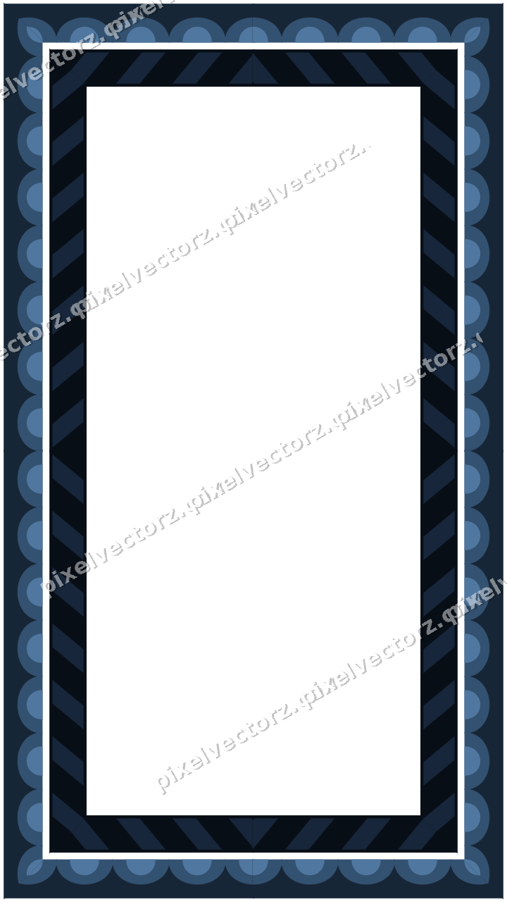 Decorative picture frame border in dark blue with scale band