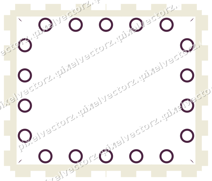 Decorative picture frame border in dark magenta with ring chain
