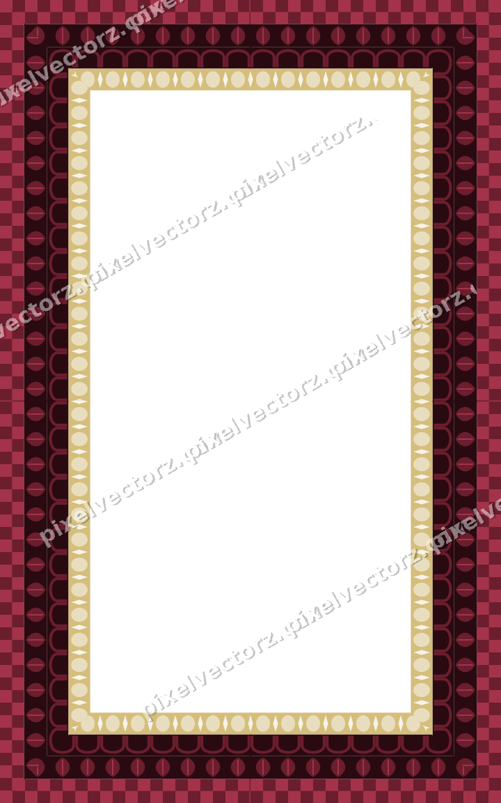 Decorative picture frame border in dark pink with arcade frieze