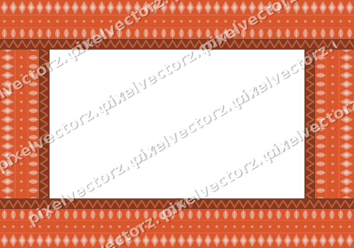 Decorative picture frame border in orange and cyan with leaf moulding