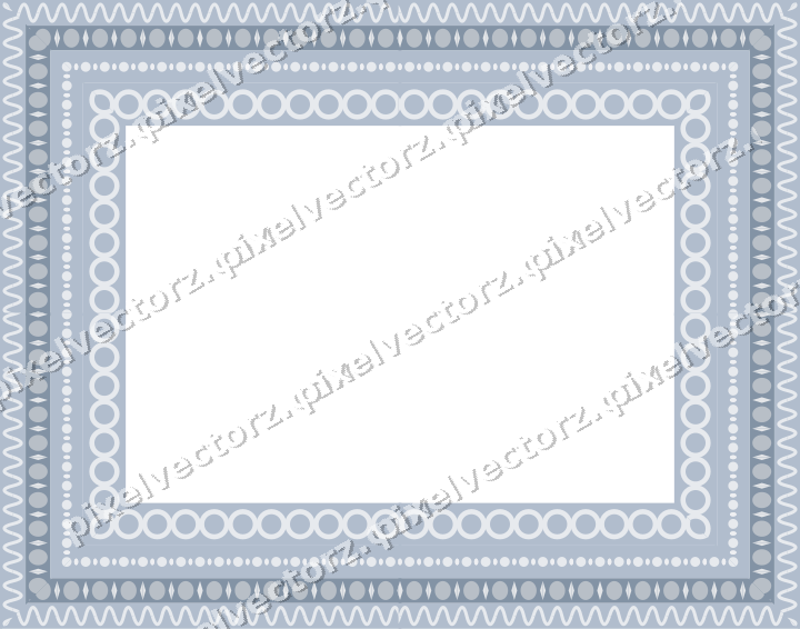 Decorative picture frame border in dark blue and white with wave band