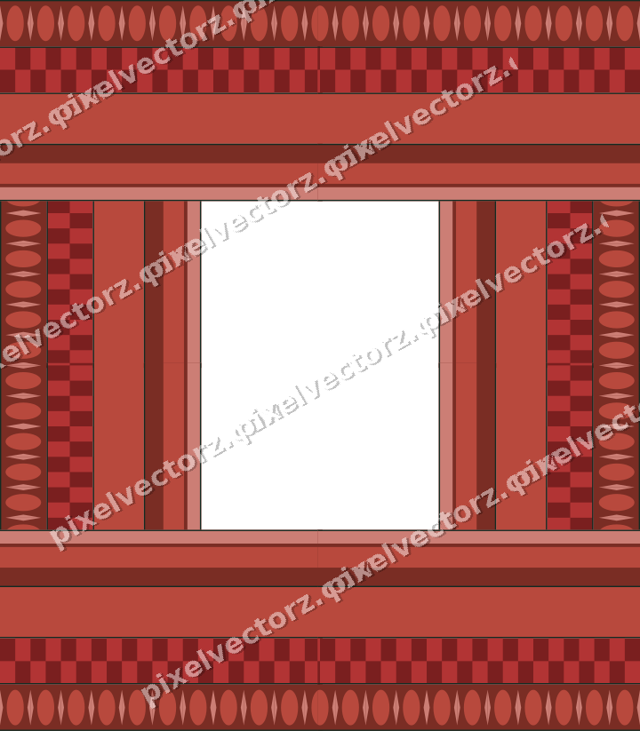 Decorative picture frame border in dark red with egg and dart