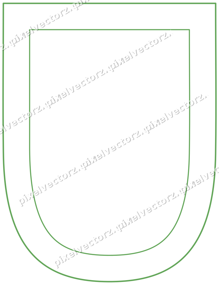 Decorative line art frame in lime and yellow with shield