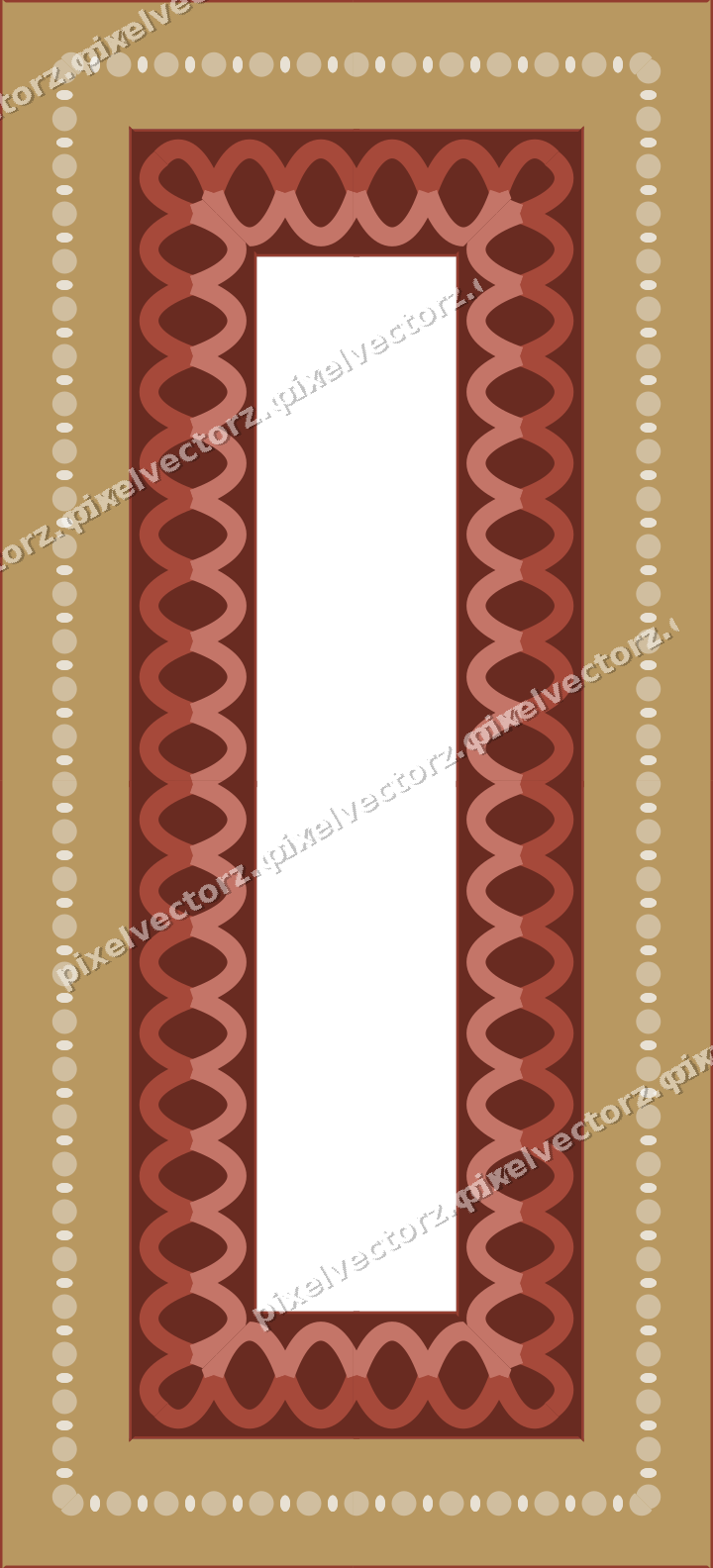 Decorative picture frame border in orange and amber with bead and reel