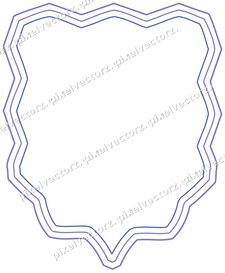 Decorative line art frame in blue and cyan with label plaque
