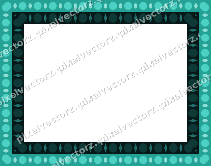 Decorative picture frame border in orange and teal with egg and dart