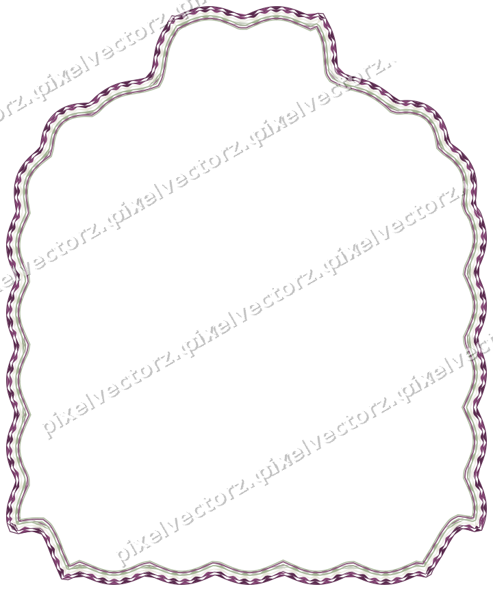 Decorative line art frame in dark magenta and lime with label plaque