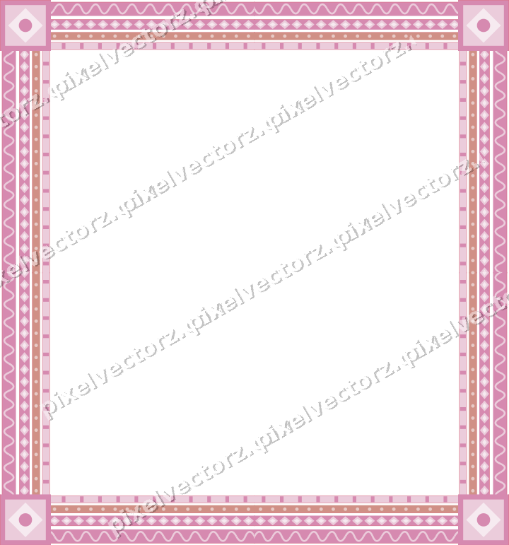 Decorative picture frame border in pale pink and pale red with dot row