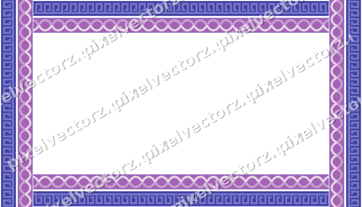 Decorative picture frame border in purple and blue with greek key