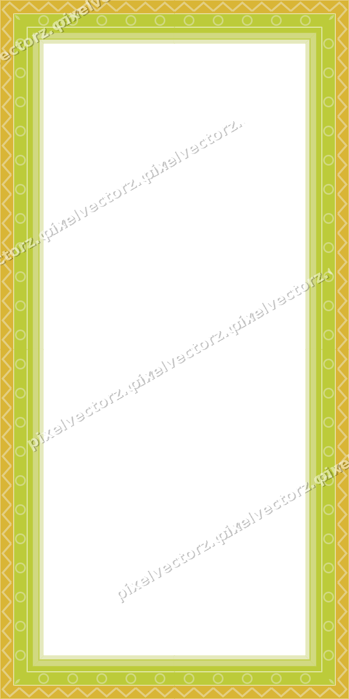 Decorative picture frame border in lime and yellow with zigzag