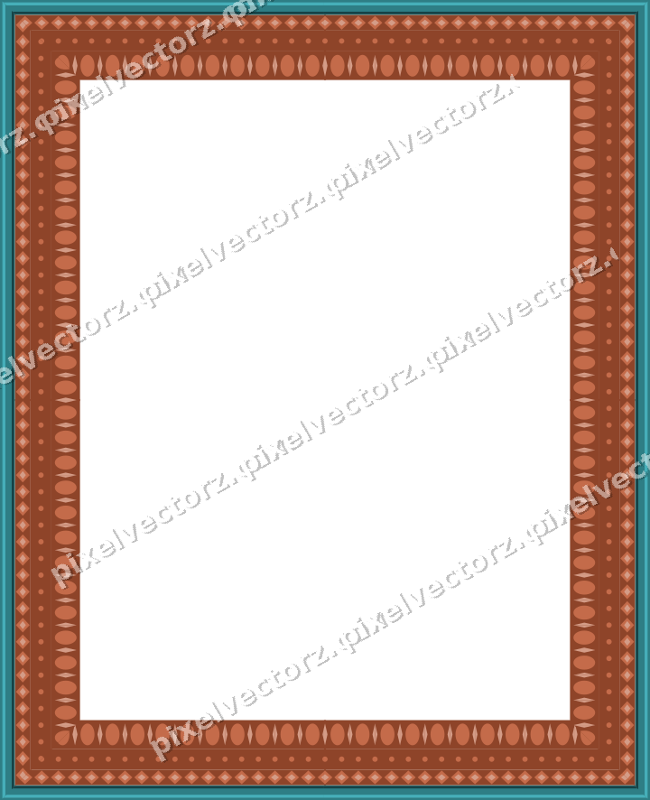 Decorative picture frame border in dark teal with diamond band