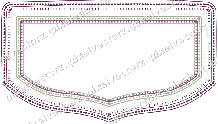 Decorative line art frame in dark magenta and lime with label plaque