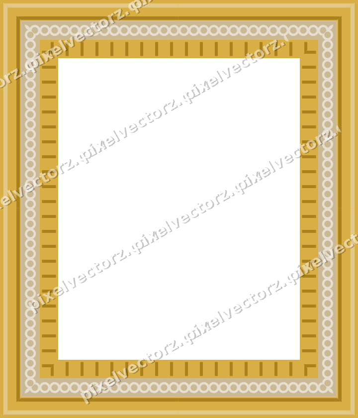 Decorative picture frame border in amber and green with ring chain