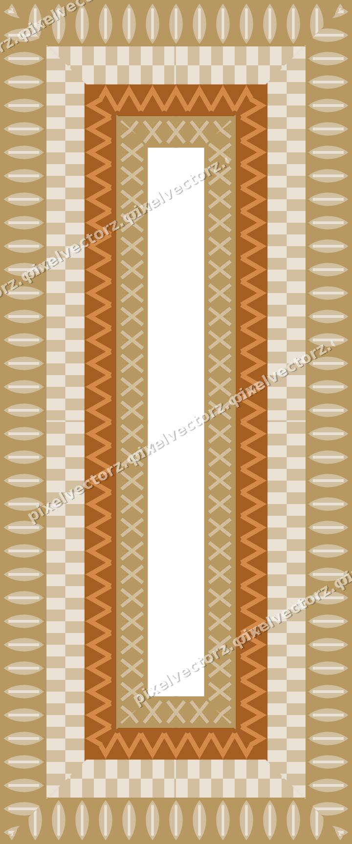 Decorative picture frame border in orange and amber with zigzag