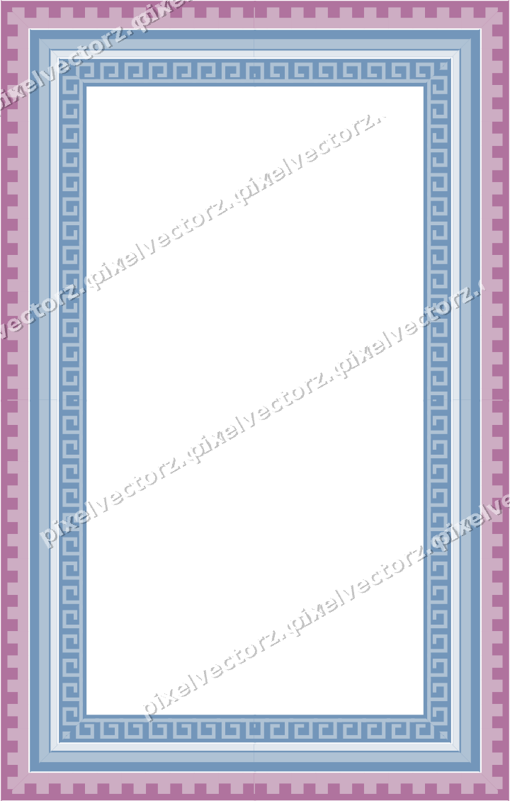 Decorative picture frame border in purple and blue with step band