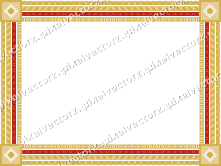 Decorative picture frame border in red and orange with cross band