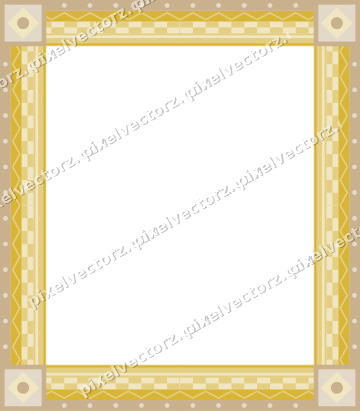 Decorative picture frame border in lime and yellow with dot row