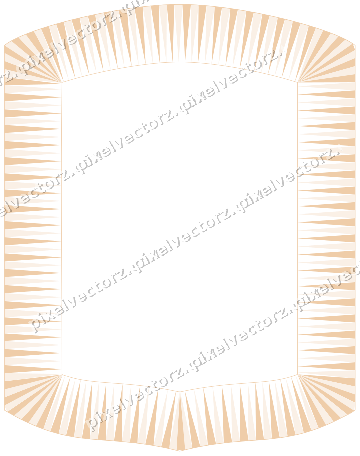 Decorative line art frame in dark blue and orange with label plaque