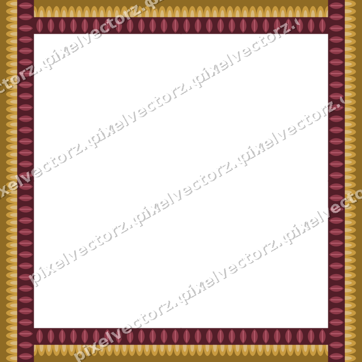 Decorative picture frame border in dark pink and amber with scale band