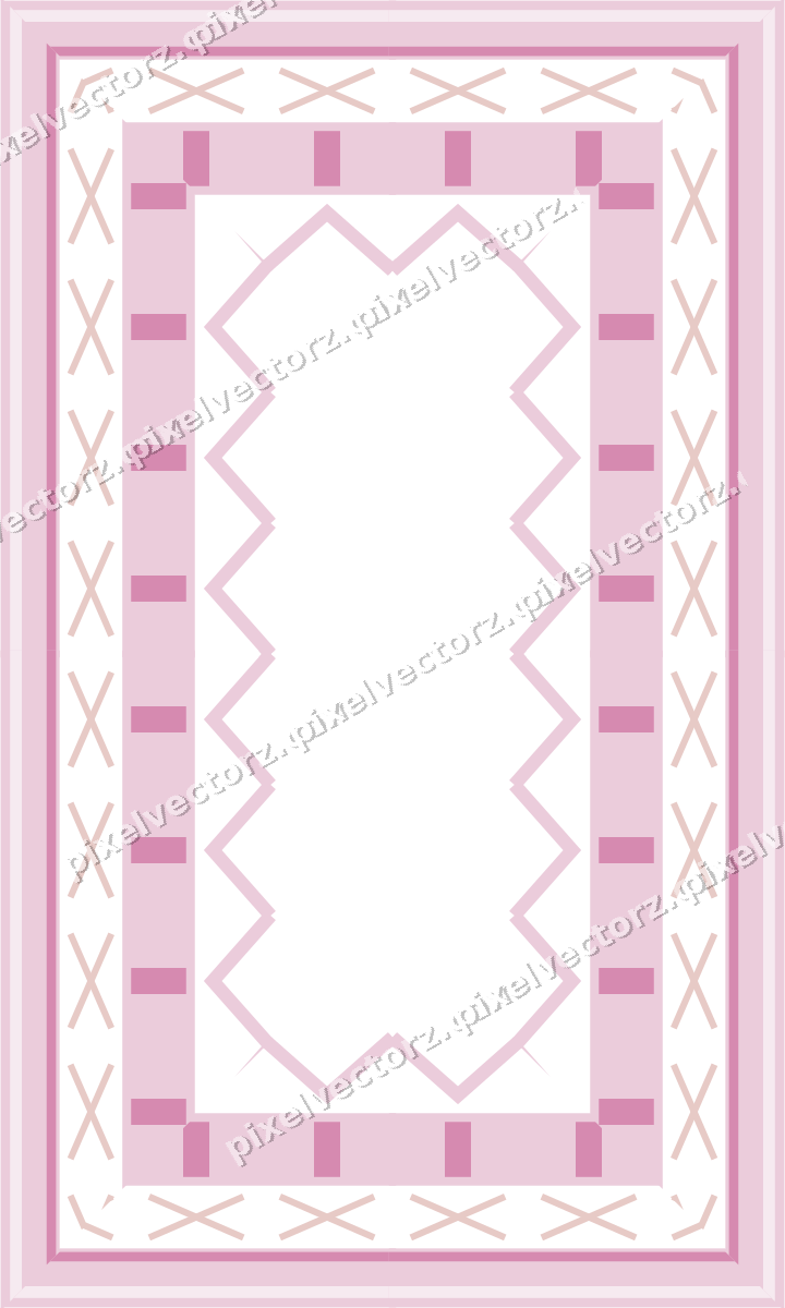 Decorative picture frame border in pale pink with cross band