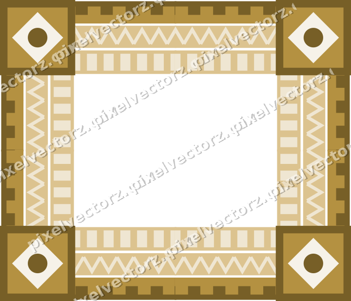 Decorative picture frame border in dark magenta and amber with zigzag