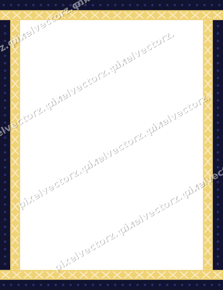 Decorative picture frame border in dark blue and amber with dot row