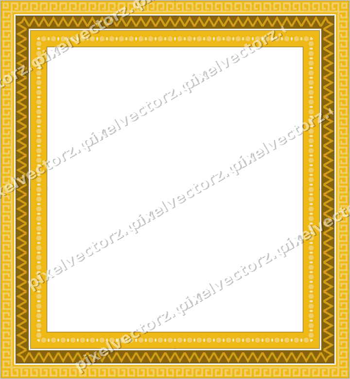 Decorative picture frame border in amber and blue with greek key