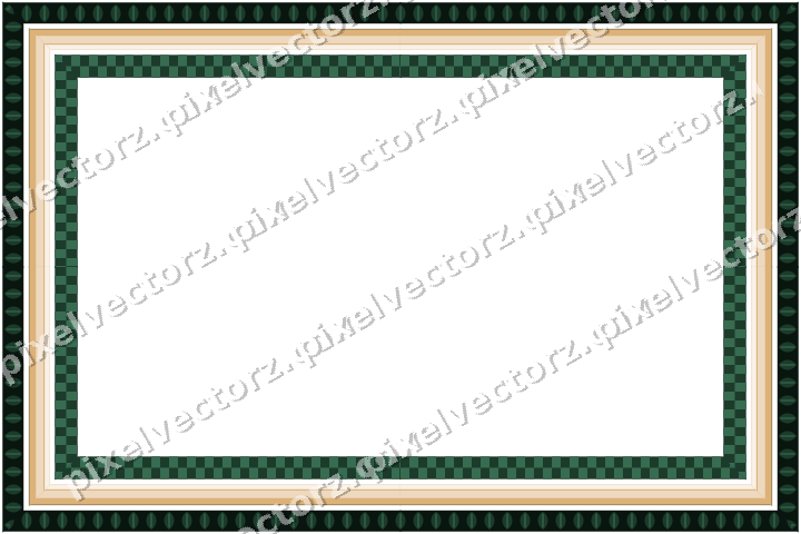Decorative picture frame border in dark green with leaf moulding