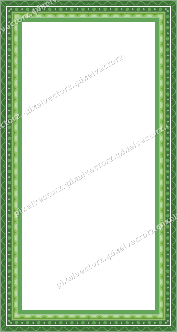 Decorative picture frame border in lime and yellow with scale band