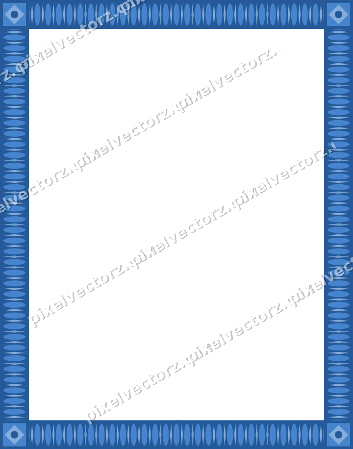Decorative picture frame border in blue and cyan with egg and dart