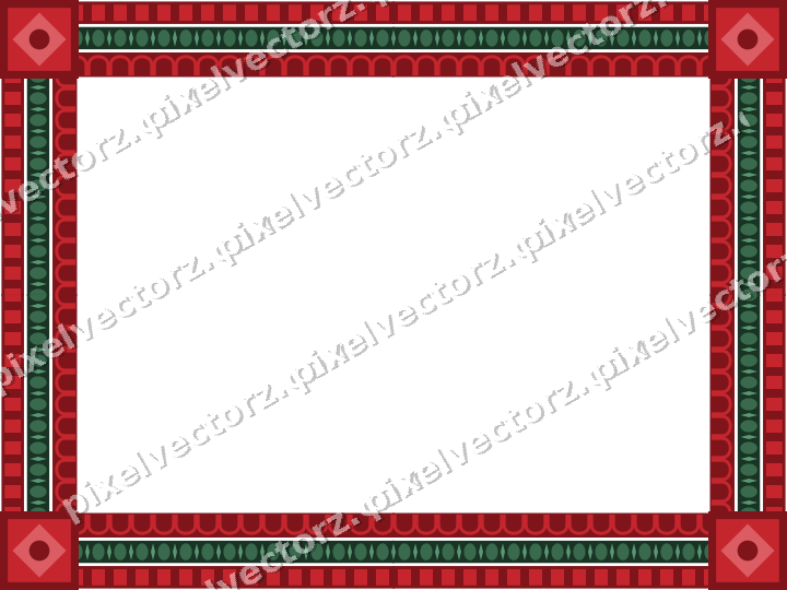 Decorative picture frame border in dark green and red with dentil