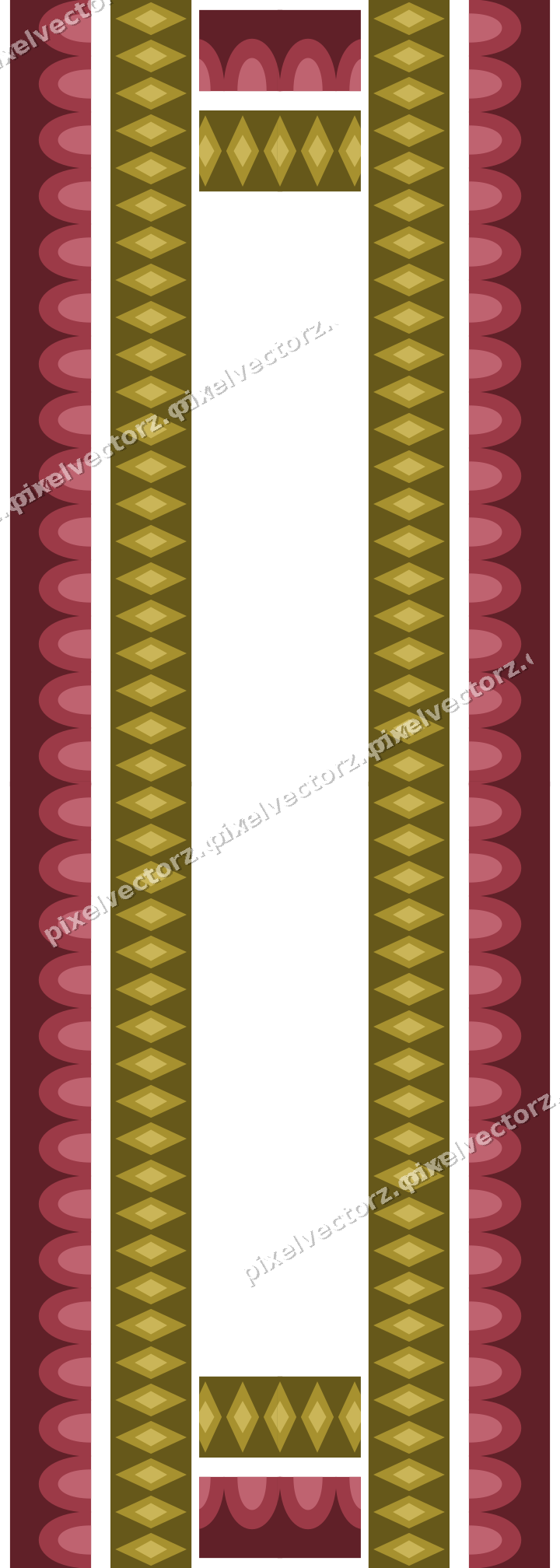 Decorative picture frame border in dark pink and red with diamond band