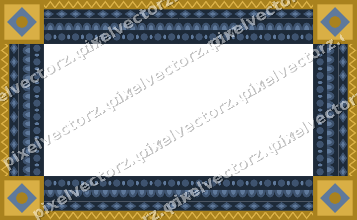 Decorative picture frame border in amber and green with zigzag