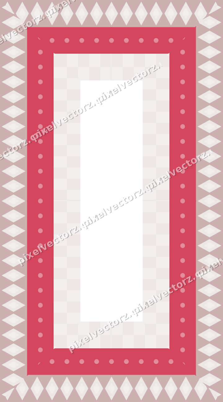 Decorative picture frame border in pale pink and pale red with dot row
